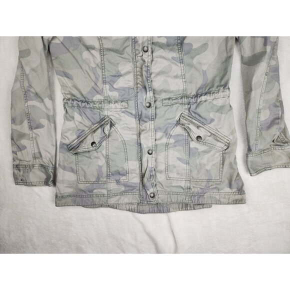 Hollister Womens Camo Utility Jacket Size Large Front Pockets & Button Detail - Picture 5 of 15